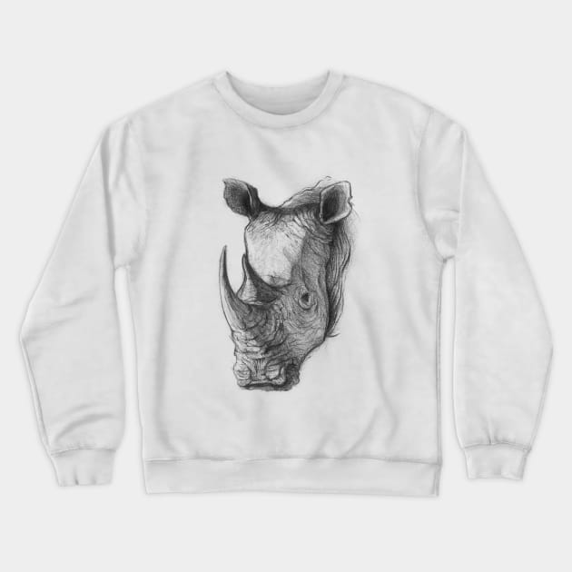 Rhino Crewneck Sweatshirt by mikekoubou